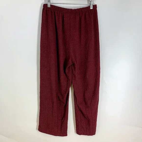 Gershon Bram Women's Lagenlook Crinkle Cropped Wide Leg Pull On Pants Size‎ L - Picture 2 of 13